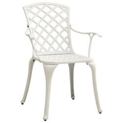 Krzesła ogrodowe, 6 szt., odlewane aluminium, białe
