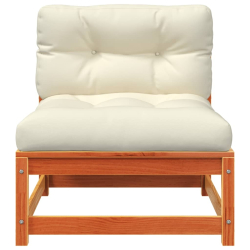 Ogrodowa sofa bez podłokietników, z poduszkami i podnóżkami