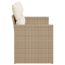 Sofa ogrodowa z poduszkami, 2-osobowa, beż, polirattan