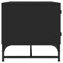Stolik kawowy, szklane drzwiczki, czarny, 68,5x50x50 cm