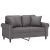 2-osobowa sofa z poduszkami, szara, 120 cm, sztuczna skóra