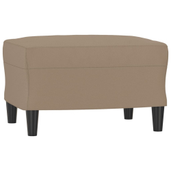 Fotel z podnóżkiem, kolor cappuccino, 60 cm, sztuczną skórą