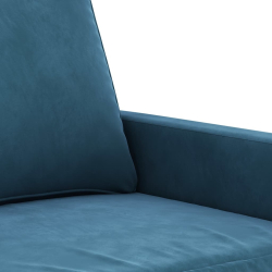3-cz. komplet wypoczynkowy z poduszkami, niebieski, aksamit