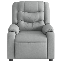 Fotel rozkładany, jasnoszary, tapicerowany tkaniną