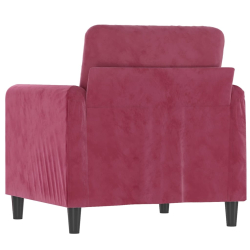 Fotel, winna czerwień, 60 cm, obity aksamitem