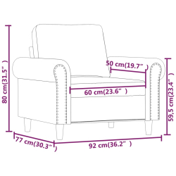 Fotel, kolor cappuccino, 60 cm, obity sztuczną skórą
