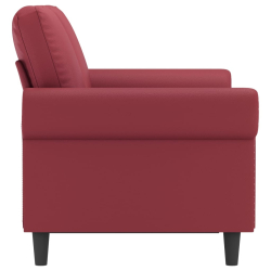 2-osobowa sofa, winna czerwień, 120 cm, sztuczna skóra