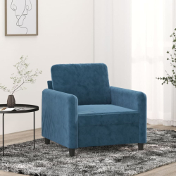 Fotel, niebieski, 60 cm, obity aksamitem
