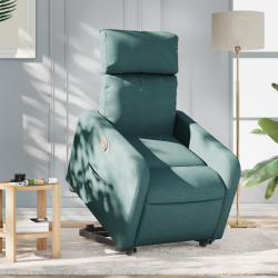 Podnoszony fotel masujący, elektryczny, rozkładany, zielony