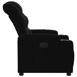 Fotel rozkładany, czarny, obity tkaniną