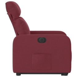 Podnoszony fotel masujący, elektryczny, rozkładany, bordowy