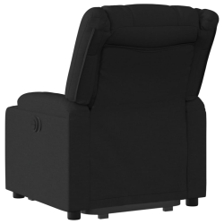 Podnoszony fotel rozkładany, czarny, obity tkaniną