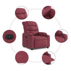 Fotel rozkładany, winna czerwień, obity tkaniną