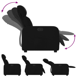 Fotel rozkładany, czarny, obity tkaniną