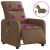 Rozkładany fotel masujący, elektryczny, brązowy, tkanina