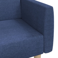 2-osobowa kanapa, niebieska, tapicerowana tkaniną