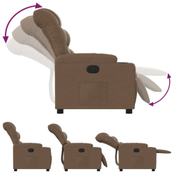 Fotel rozkładany, brązowy, obity tkaniną