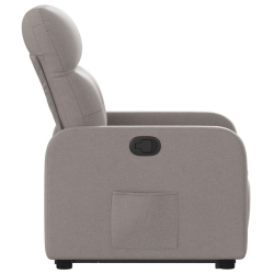 Podnoszony fotel rozkładany, kolor taupe, obity tkaniną