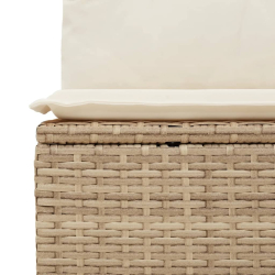 Sofa ogrodowa z poduszkami, 3-osobowa, beżowa, polirattan