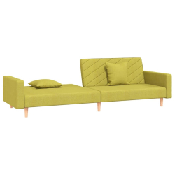 2-osobowa kanapa z 2 poduszkami, zielona, obita tkaniną