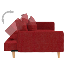 2-osobowa kanapa z poduszkami, czerwone wino, obita tkaniną