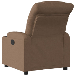 Elektryczny fotel rozkładany, brązowy, obity tkaniną