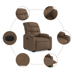 Podnoszony fotel masujący, elektryczny, rozkładany, brązowy