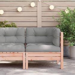 Ogrodowa sofa narożna z poduszkami, lite drewno daglezjowe