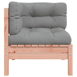 Ogrodowa sofa narożna z poduszkami, lite drewno daglezjowe