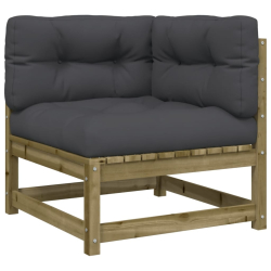 Sofa ogrodowa z poduszkami, 2-osobowa, impregnowana sosna