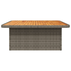 Stół ogrodowy, szary, 110x110x71 cm, polirattan i akacja