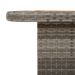 Stół ogrodowy, szary, 110x110x71 cm, polirattan i akacja
