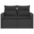 Sofa ogrodowa z poduszkami, 2-osobowa, czarna, polirattan