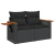 Sofa ogrodowa z poduszkami, 2-osobowa, czarna, polirattan