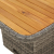 Stół ogrodowy, szary, 80x80x71 cm, polirattan i drewno akacjowe