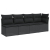 Sofa ogrodowa z poduszkami, 4-osobowa, czarna, polirattan