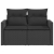 Sofa ogrodowa z poduszkami, 2-osobowa, czarna, polirattan