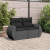 Sofa ogrodowa z poduszkami, 2-osobowa, czarna, polirattan