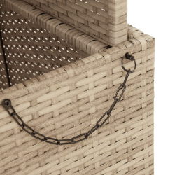 Stół ogrodowy, beżowy, 110x110x71 cm, polirattan i akacja
