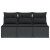 Sofa ogrodowa z poduszkami, 3-osobowa, czarna, polirattan