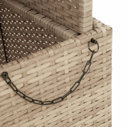 Stół ogrodowy, beżowy, 90x55x71 cm, polirattan i akacja