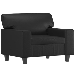 Fotel, czarny, 60 cm, obity sztuczną skórą