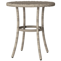 3-cz. zestaw mebli bistro z poduszkami, jasnoszary, polirattan