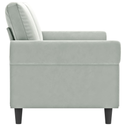Sofa 2-osobowa, jasnoszara, 140 cm, tapicerowana aksamitem