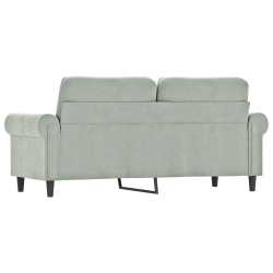 Sofa 2-osobowa, jasnoszara, 140 cm, tapicerowana aksamitem