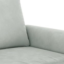 Sofa 2-osobowa, jasnoszara, 140 cm, tapicerowana aksamitem