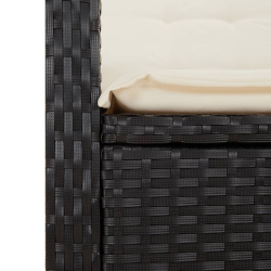 3-cz. zestaw mebli ogrodowych z poduszkami, czarny, rattan PE