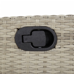 3-cz. zestaw mebli bistro z poduszkami, jasnoszary, polirattan