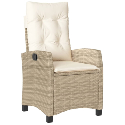 3-cz. zestaw mebli bistro z poduszkami, beżowy, polirattan