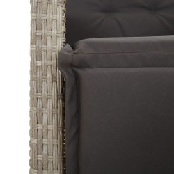 7-cz. zestaw mebli ogrodowych z poduszkami, szary, rattan PE